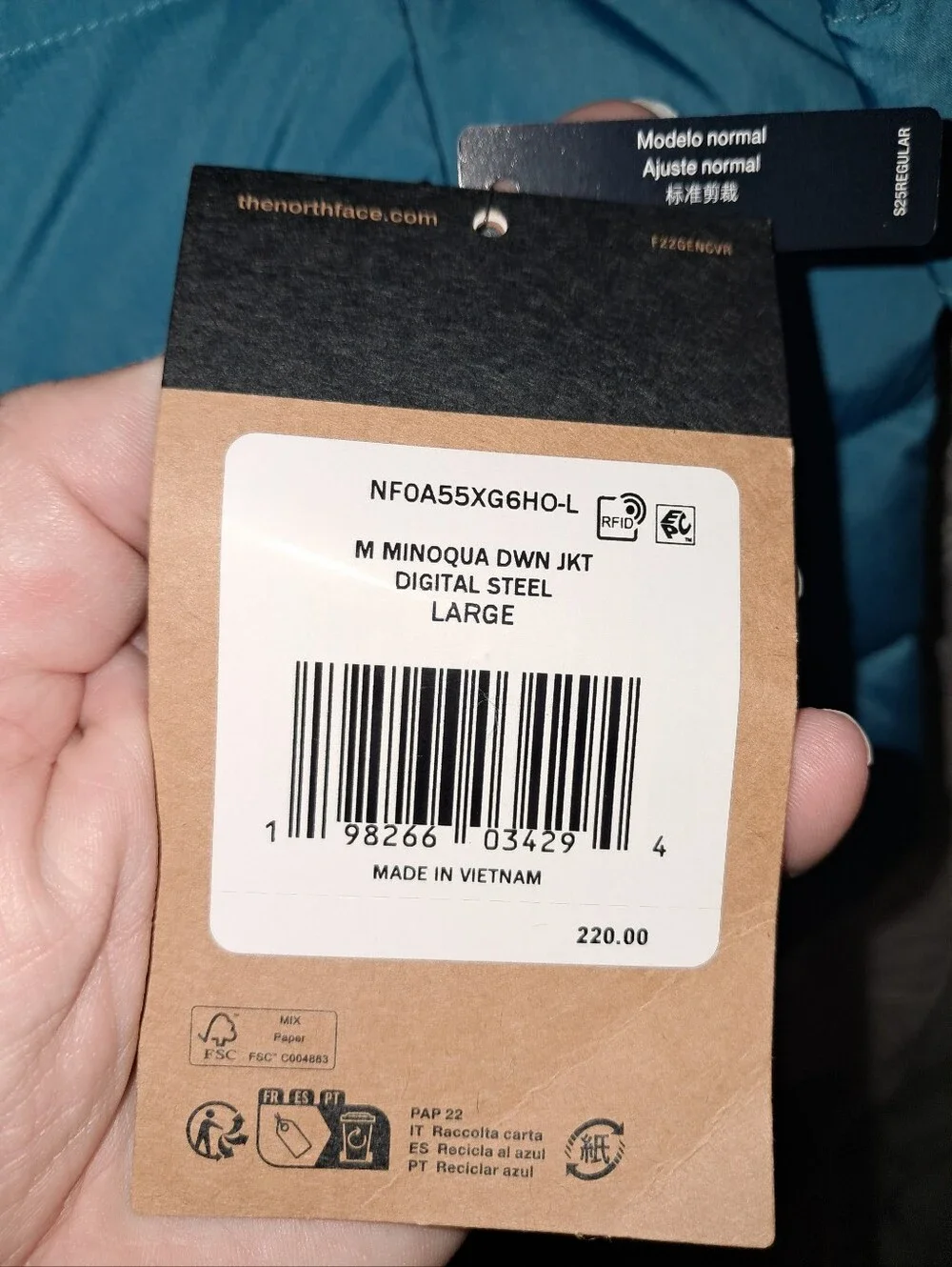 NWT The North Face brand Mens size large, minoqua, down jacket